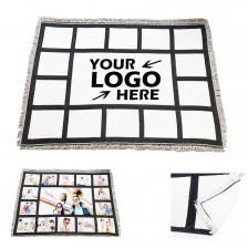 15 Printable Custom Panel Sublimation Flannel Blanket with Tassels